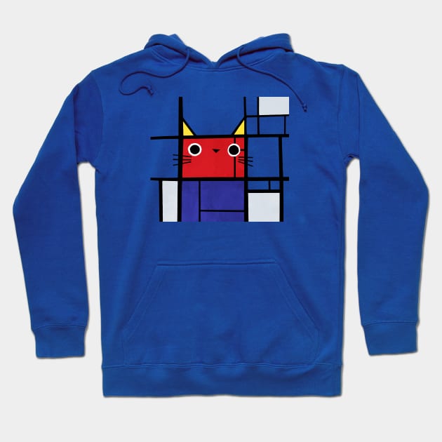 Mondrian cat Hoodie by Planet Cat Studio